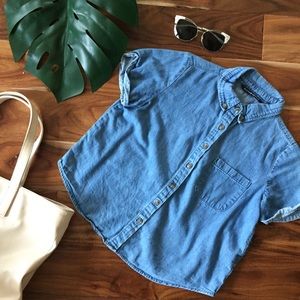 Brandy Melville Light Blue Denim Blouse
